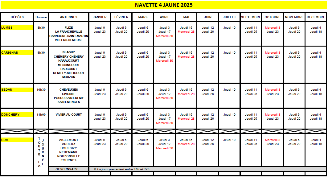Lien vers le planning de la navette jaune au format Excel (13.85 ko)